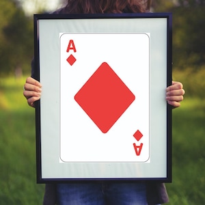 Ace Spielkarten Poker Blackjack Solitaire Spiel Winning Red Black Cartoon- Diamond 517518854 Digital Art Download Drucke