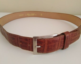 Vera Pelle Real Italian Leather Men's Belt Tan 41"