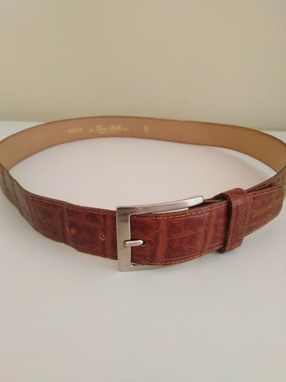 Vera Pelle Real Italian Leather Men's Belt Tan 41"