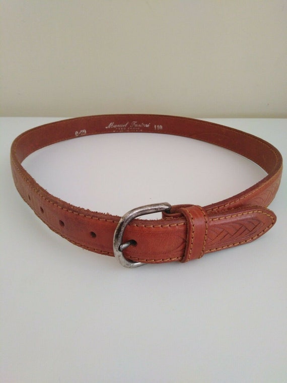 Men's Manuel Fantoni Real Italian Leather Belt Tan