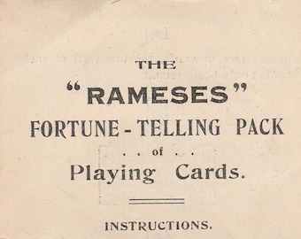 The Rameses Fortune Telling Cards - Instructions Manual Only Digital Files PDF Format