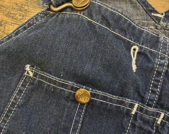 VTG Lee Jelt Denim Yellow Selvedge Bib Overalls Union Made USA 50’s-60’s XXL 40x31