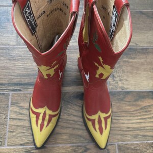 Larry Mahan vintage 1981 men\'s sz 9D Burgundy red leather Cowboy Western Boots Larry Mahan | Shoes | Mens Larry Mahan Square Toe Cowboy  main image 4