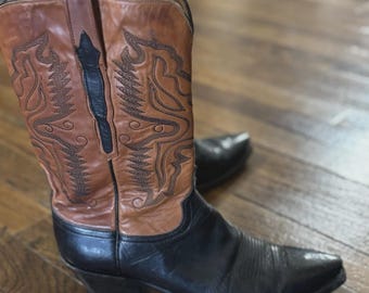 Vintage Lucchese Handmade Classics Ladies Western Cowboy Cowgirl Boots 9B USA
