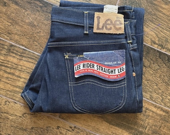 Real Treasure 70’s Lee Riders Raw Denim Jeans Union USA NWT 33x34 33x35