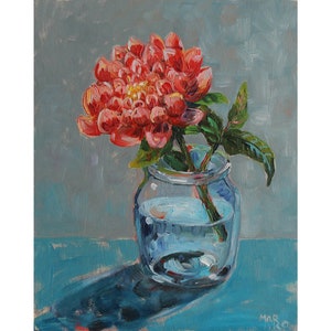 Asters Flowers painting Still life Hand painted Original painting Floral Wall Art Abstract Floral paintings Original small artwork