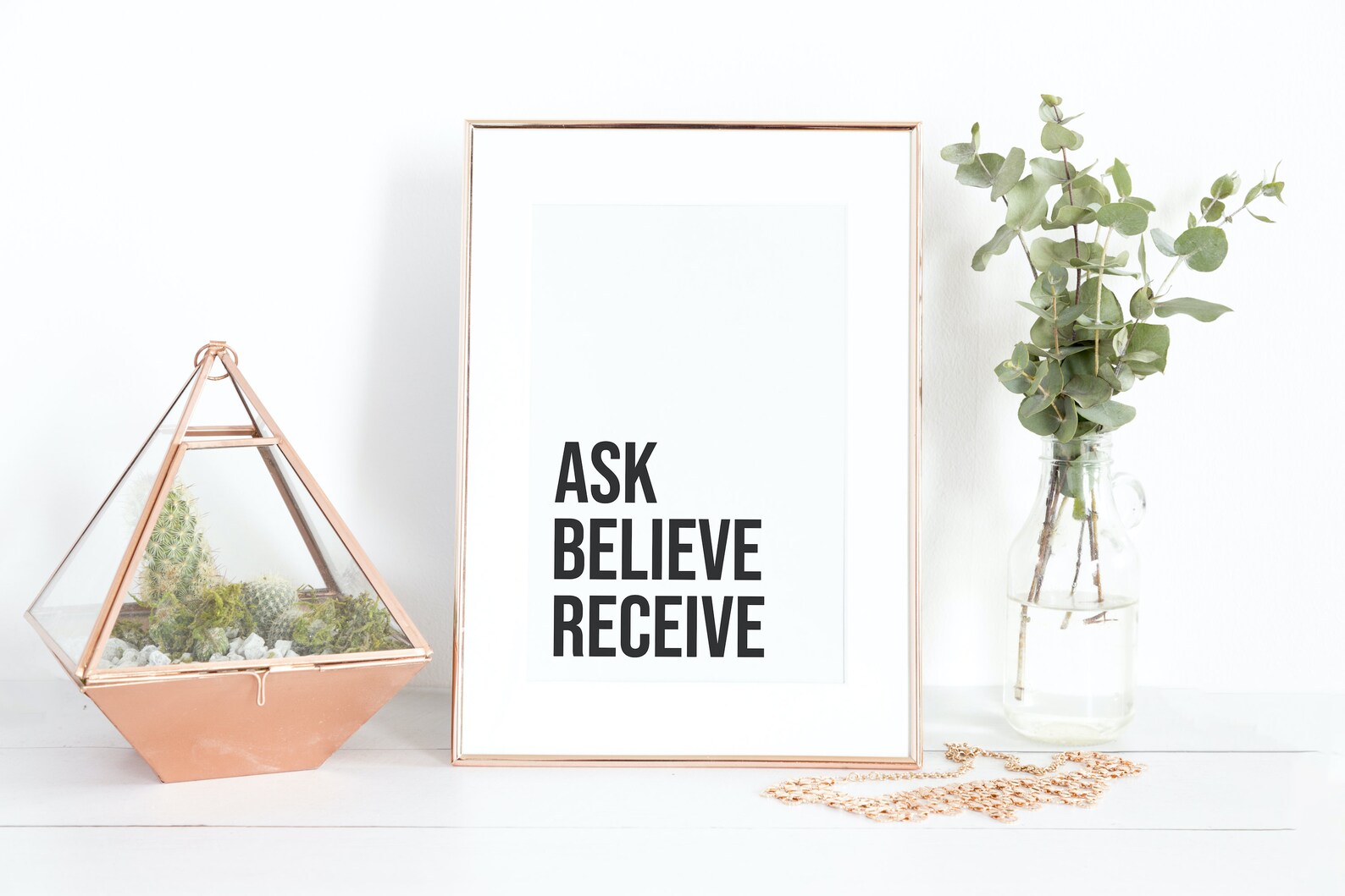 Ask Believe Receive motivational wall decor inspirational | Etsy