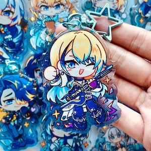 Honkai Star Rail Belobog Glitter Epoxy Acrylic Keychain HSR