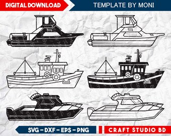 Download Fishing Boat Svg Etsy