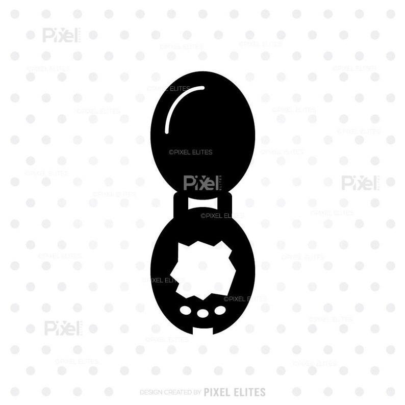 May include: A black and white graphic of a tool, possibly a wrench or a similar mechanical device. The design is a silhouette, with a circular top and a segmented bottom. The image has the text "Pixel Elites" and "Design created by Pixel Elites".