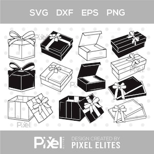 Geschenk Box Silhouette, Geburtstagsgeschenk svg, vorhanden svg, Geschenke svg, Geschenkverpackung svg, Weihnachtsgeschenk svg, Geschenkbox svg Bundle