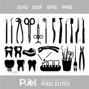 Dentist SVG Bundle: Dental Silhouette, Tooth & Tool Designs (Digital Download)