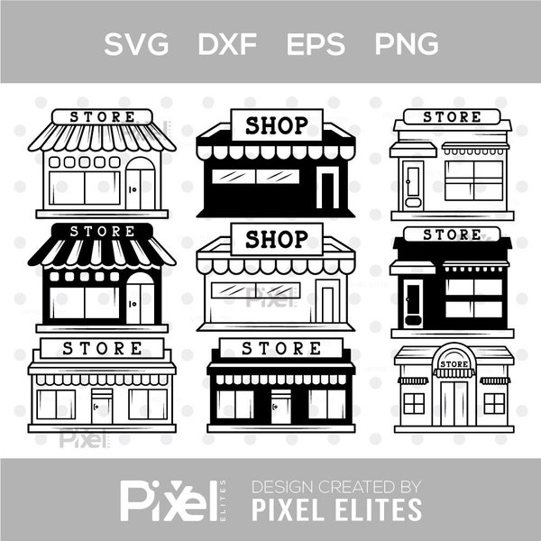 Shop Silhouette, Super Shop Svg, Market Svg, Store Svg, Buildings Shop Svg, Small Shop Svg, Shop Bundle