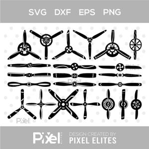 Plane Propellers SVG Bundle | Aviation Aircraft Cut Files for Cricut | Airplane Silhouette Clipart | Instant Download