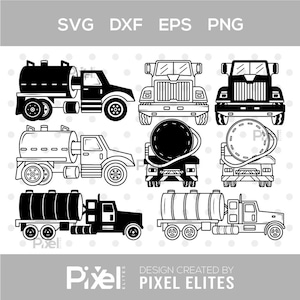 Septic Truck SVG Bundle | Septic Pumper Truck Silhouette | Tank Truck Clipart | DIY Cricut & Silhouette Digital Download