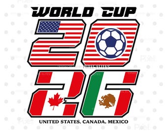 World Cup 2026 SVG, Soccer T-Shirt Design (Digital Download)