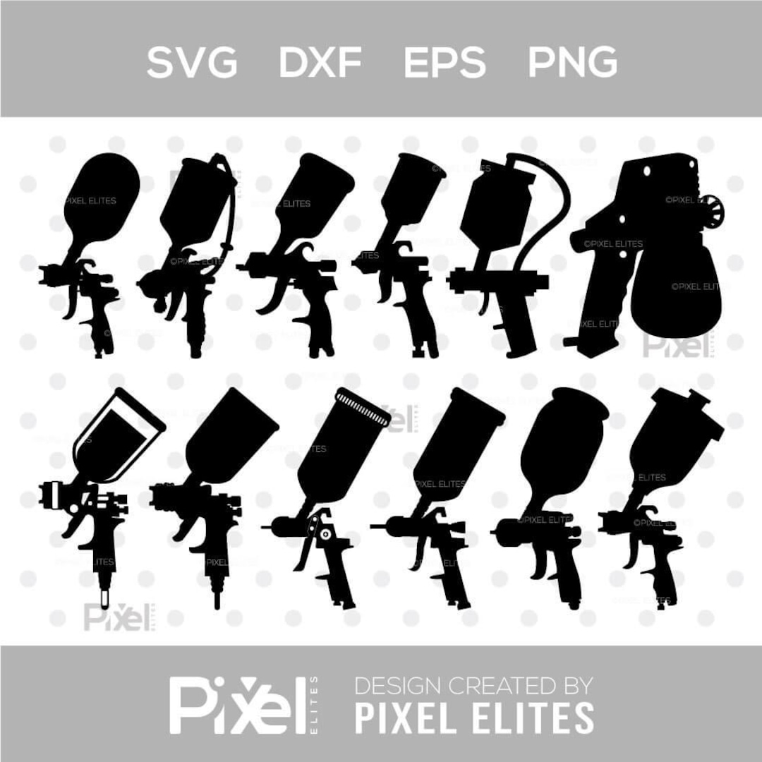 Spray Gun SVG Cut Files Bundle, Painting Gun SVG, Paint Spray Gun