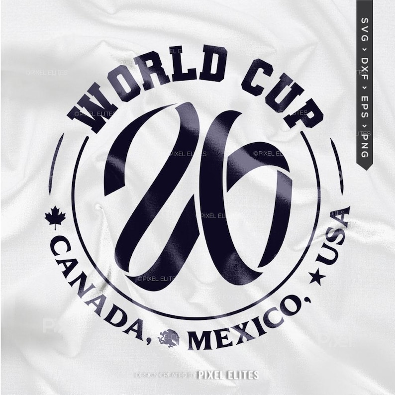 World Cup 2026 SVG Cut Files (dxf, eps, png) | USA, Canada, Mexico, Soccer T-Shirt Design, Football Logo image 14