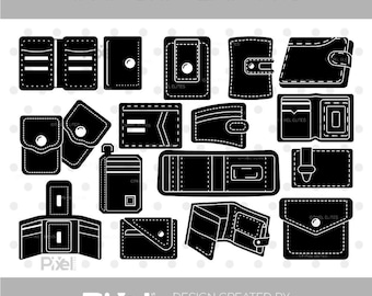 Pocket Wallet SVG Bundle | Leather & Money Bag Silhouette Cut Files