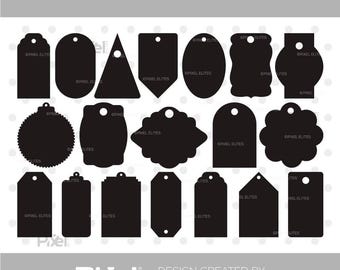 Gift Tag SVG Silhouette Bundle, Tag Cut File, Price Tag, Label Frame, Decorative Border Tags, Cricut, Dxf, Eps, Png