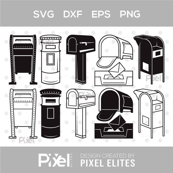 Mail Box Silhouette, Mail Svg, Postbox Svg, Mailbox Icon Svg, Letter Svg, Letter Box svg, Mailbox Svg Bundle