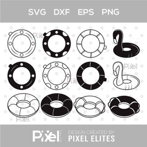 Swim Ring SVG Bundle: Summer Pool Party Clip Art