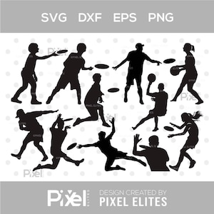 Ultimate Frisbee SVG Cut Files | Frisbee Silhouette | Frisbee Player Clipart | Sport Svg | Cricut Bundle | Frisbee SVG Set
