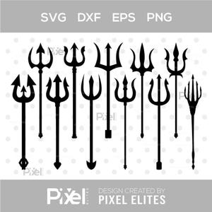 Trident Neptune Svg, Summer Trident Vector, Mythology Clipart for Cricut