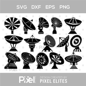Weather Radar SVG Bundle, Radar Silhouette Cut Files, Weather Map Vector, Cricut Ready Radar Clipart, Instant Download