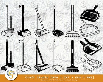Dustpan SVG, Dustpan Silhouette, Broom And Dustpan Svg, Broom Svg, Cleaning Brush Svg, Dustpan bundle, OS00323
