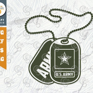 US Army Dog Tags SVG Cut File, Military Dog Tags Svg, US Army Svg, Sublimation Cricut Silhouette