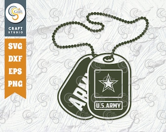 US Army Dog Tags SVG Cut File, Military Dog Tags Svg, US Army Svg, Sublimation Cricut Silhouette