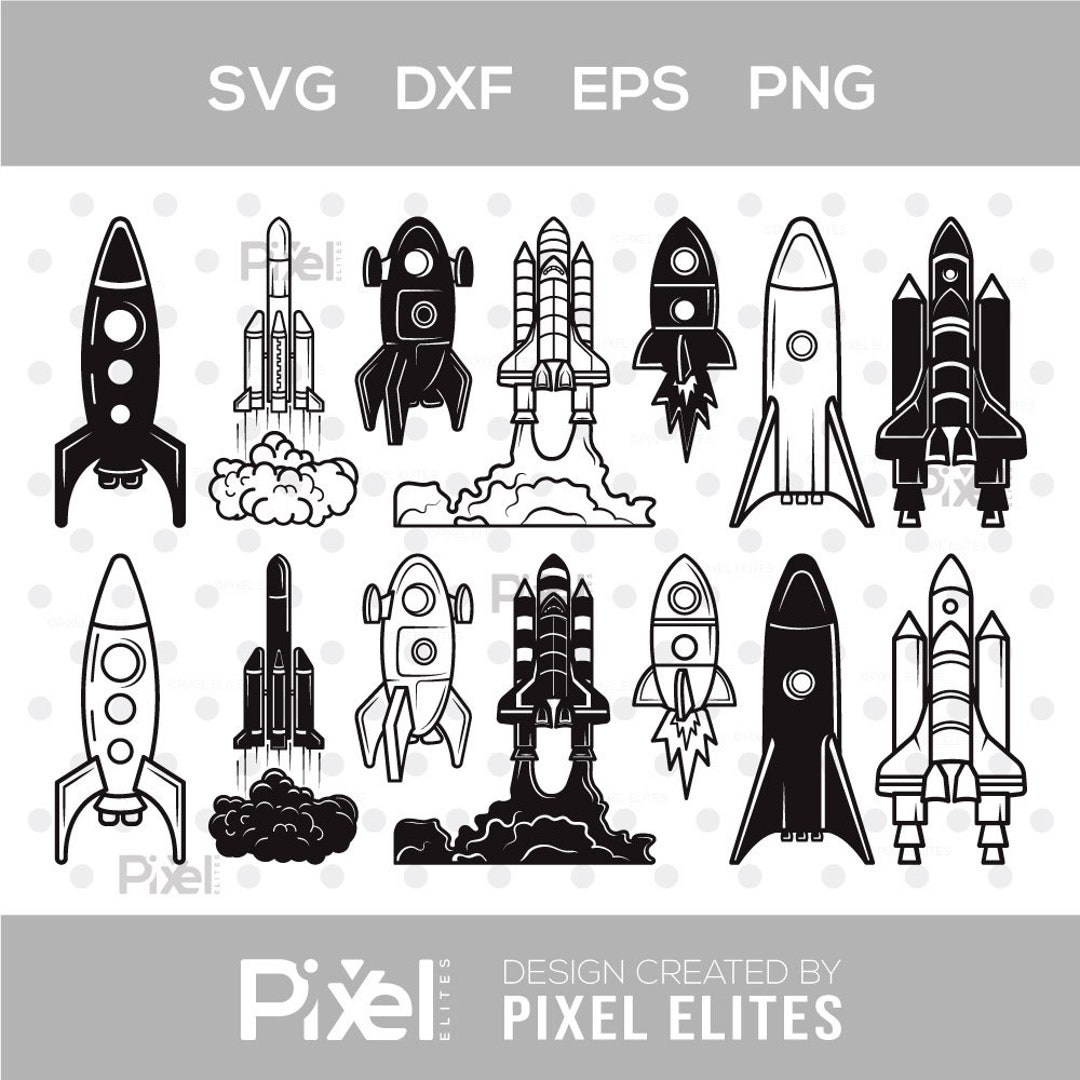 Rocket SVG Bundle: Spaceship Silhouettes for Cricut & Silhouette ...