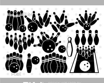 Bowling Kegel SVG Cut File, Bowling Silhouette, Bowling Ball Svg, Sports, Bowling Strike, Bowling Bundle | Dxf Eps Png
