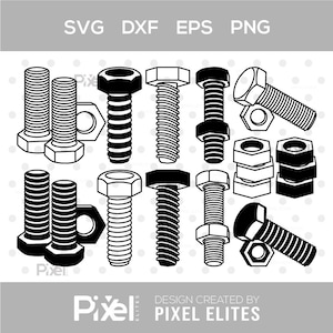 Bolt Screw Silhouette, Screw Svg, Hardware Tool Svg, Bolt Svg, Nut And Bolt Svg, Hex Cap Svg, Screw Icons Svg, Bolt Screw Bundle