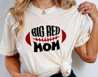 Big Red Mom Svg, Football Mom Design, Game Day Shirt Design