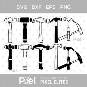Hammer SVG Bundle – Claw Hammer, Thor Hammer, Hand Tool Silhouette – Instant Download for Cricut & Silhouette Crafts