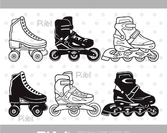 Roller Skates Silhouette, Roller Skates SVG, Roller Blades Svg, Roller Skating Svg, Roller Derby Svg, Roller Skates Bundle