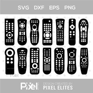 TV Remote Control SVG Bundle: Button Silhouette Cut Files
