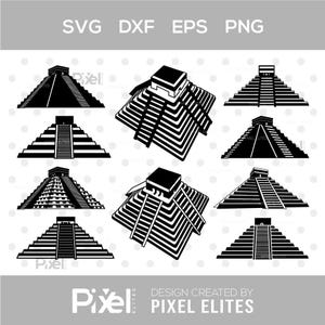 Chichen Itza SVG | Mayan Pyramid Cut File for Cricut | Ancient Mexico Landmark Silhouette | Instant Download