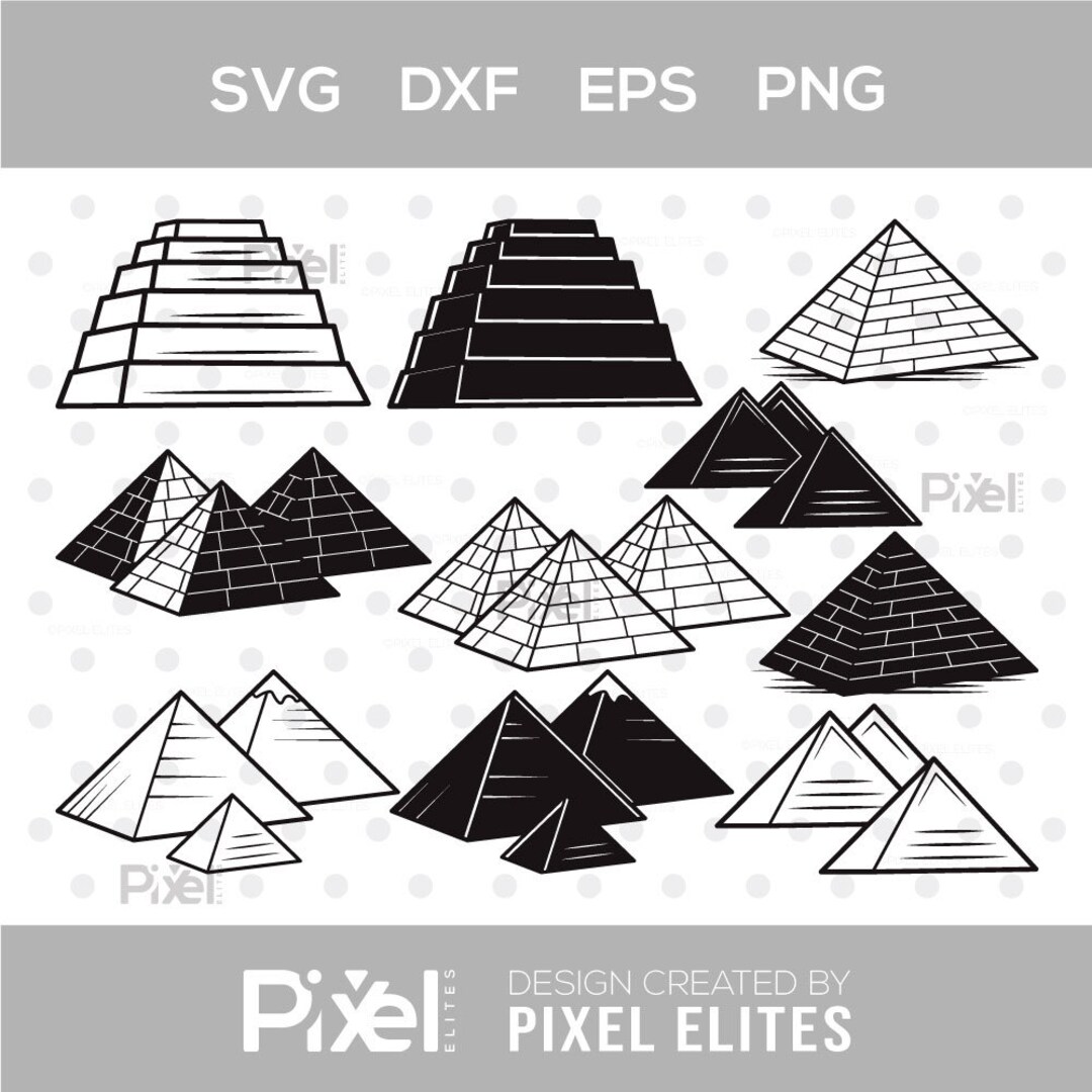 Egypt Pyramid Silhouette SVG Bundle: Landmark Cut Files (digital ...