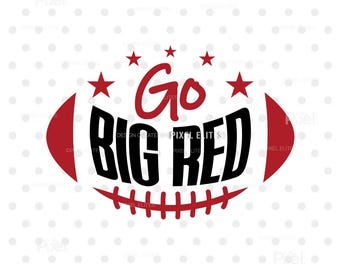 Go Big Red Svg, Football Cheer Design, Game Day Shirt Design