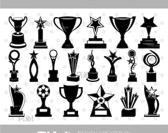 Vector File Trophy Buy Trophy Outline SVG, Achievement Award Clipart, Participation Prize ...