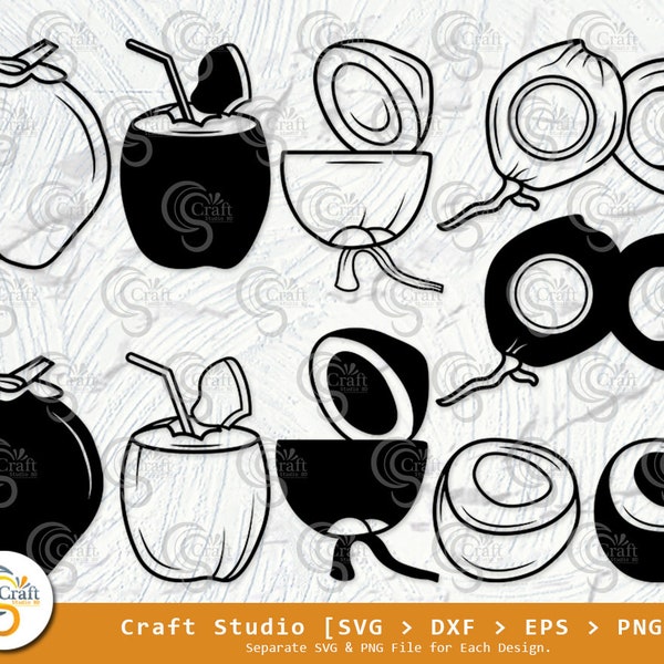Coconut Drink Svg Etsy
