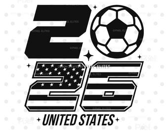 World Cup 2026 SVG, USA Canada Mexico Soccer T-Shirt Design, Football Fan Cut File PNG