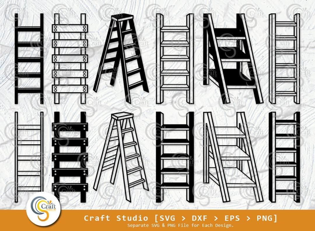 Ladder Svg File Ladder Silhouette, Ladder SVG, Step Ladder Svg, Ladder Icon Svg, Wooden ...