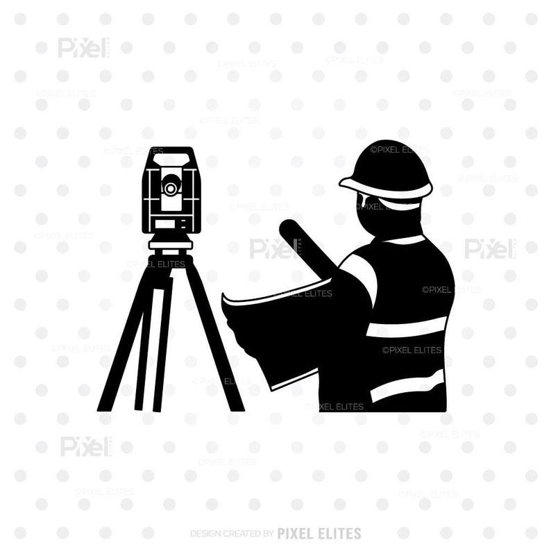 Land Surveyor SVG Bundle | Surveyor Tripod & Road Reel Silhouette Cut ...