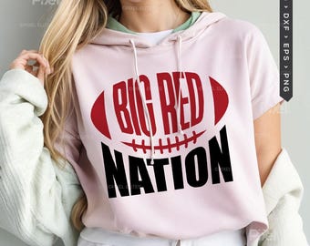 Big Red Nation Svg, Football Team Design, School Mascot Shirt Design