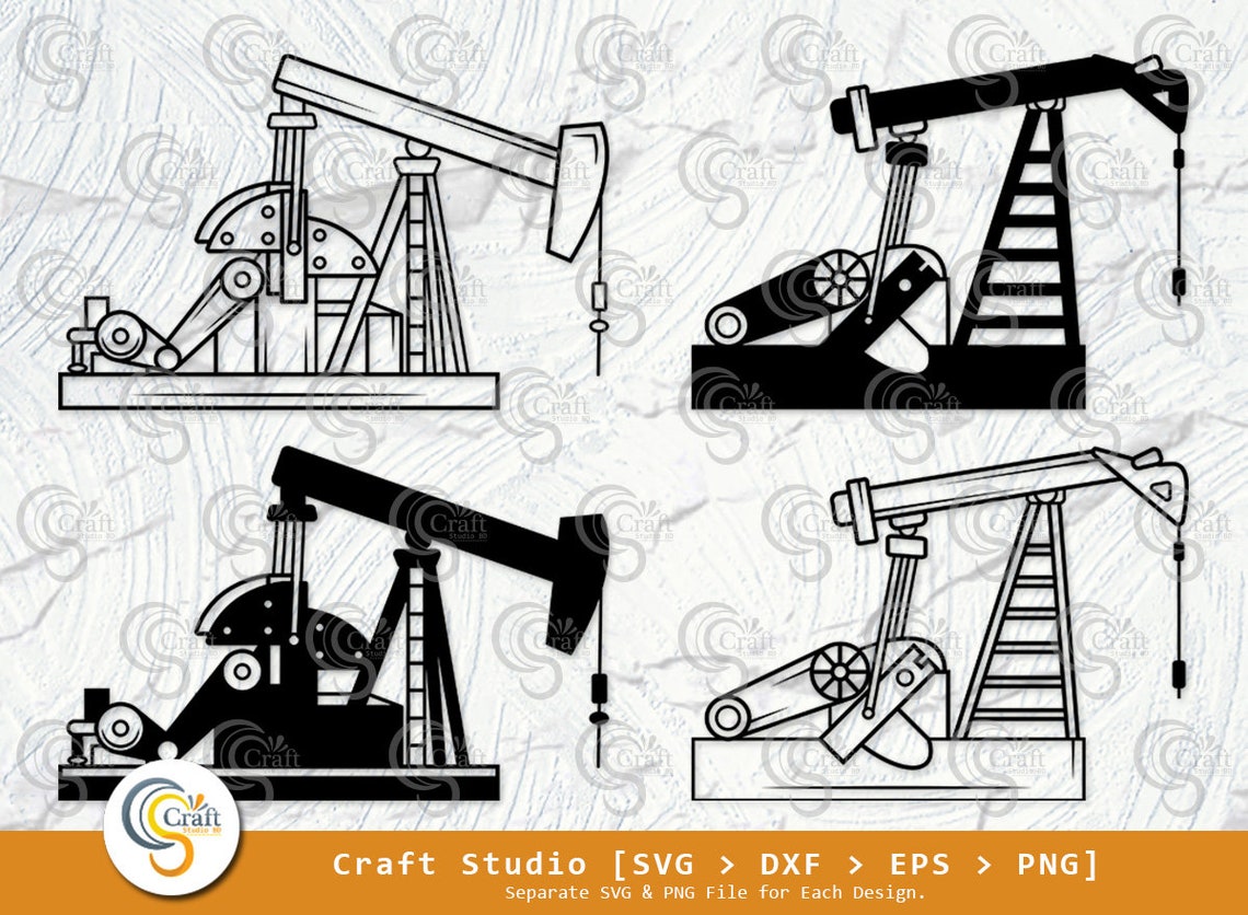 Pump Jack Silhouette Oil Pumpjack Svg Oil Derrick Svg Oil Etsy Canada