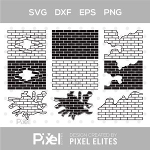 Brick Wall Silhouette, Brick Wall SVG, Brick Svg, Wall Svg, Brick Pattern Svg , Brick Icon Svg, Brick Wall Bundle